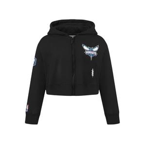 Pro Standard Big Girls' NBA Charlotte Hornets Classic Fleece Full-Zip Jacket -Black