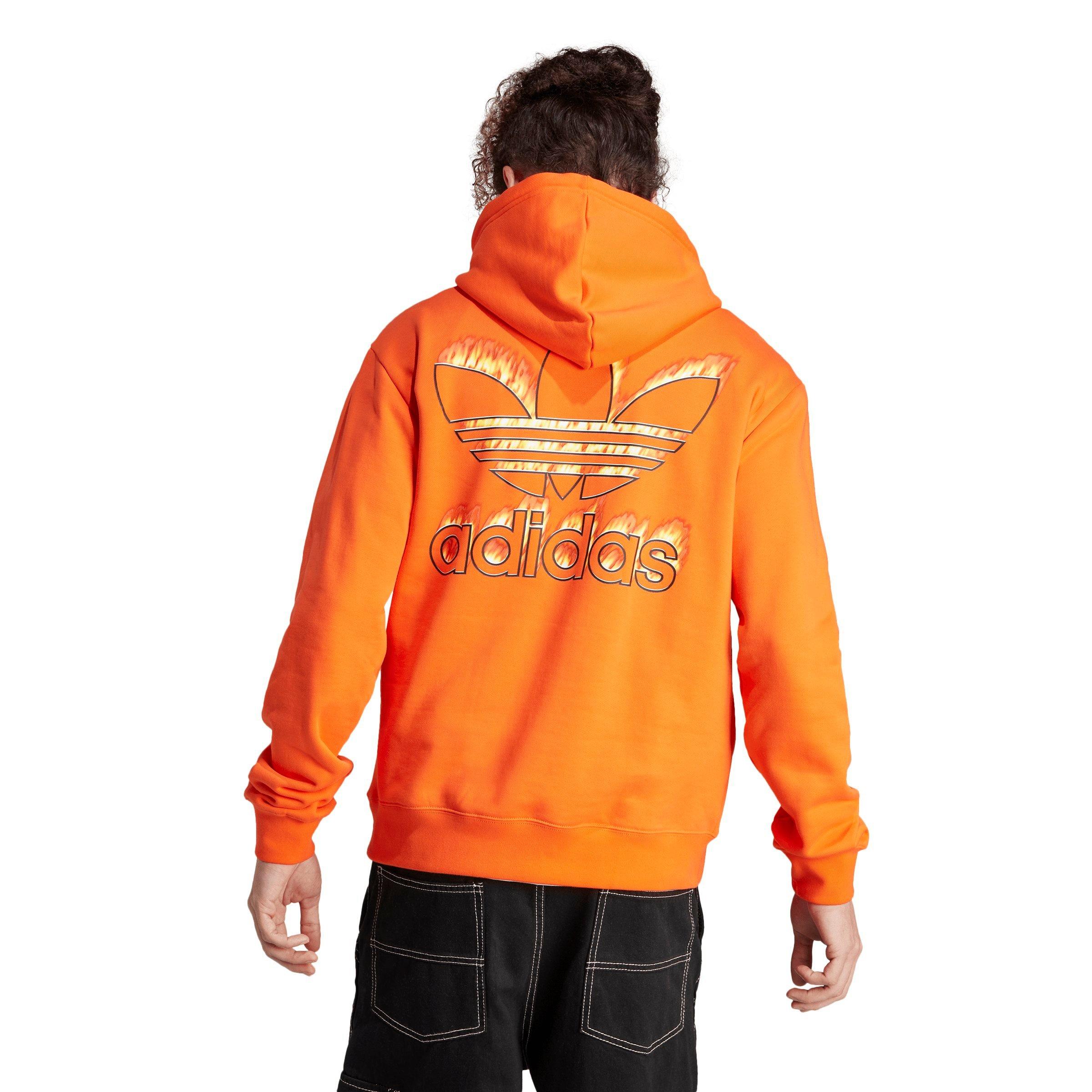 adidas Originals Men s Graphics Fire Trefoil Hoodie Orange Hibbett