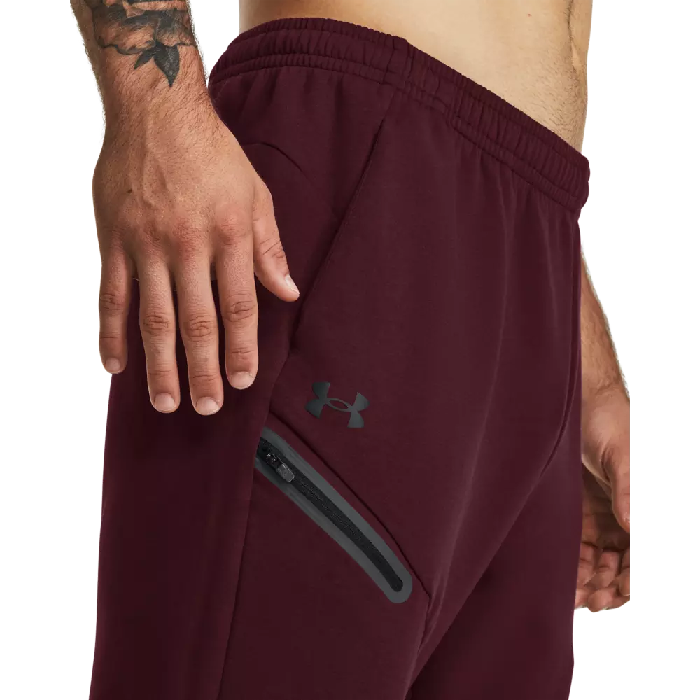 Under Armour Men's Unstoppable Fleece Joggers - Black/Red - MAROON/BLACK