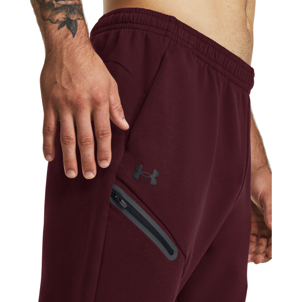 Under Armour Men's Unstoppable Fleece Joggers - MAROON/BLACK Thumbnail View 5