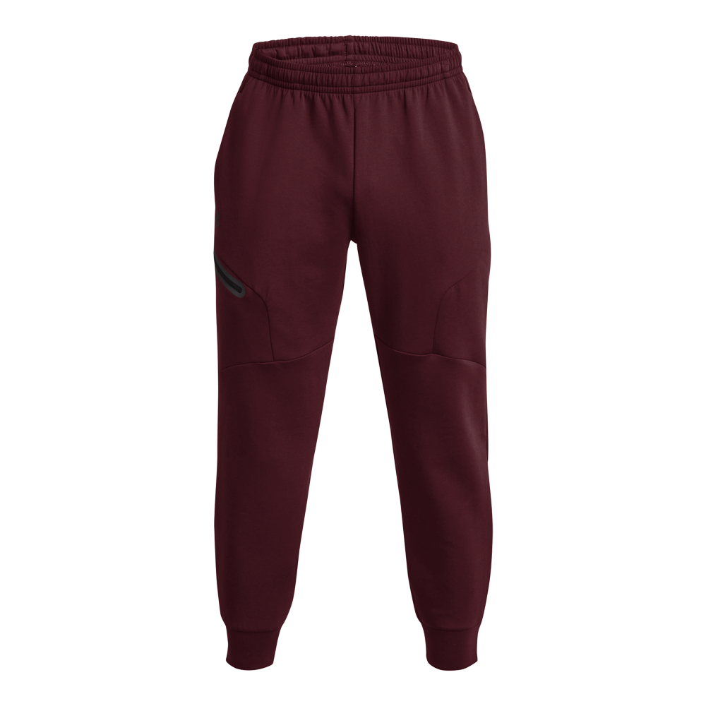 Under Armour Men's Unstoppable Fleece Joggers - Black/Red - MAROON/BLACK Thumbnail View 6
