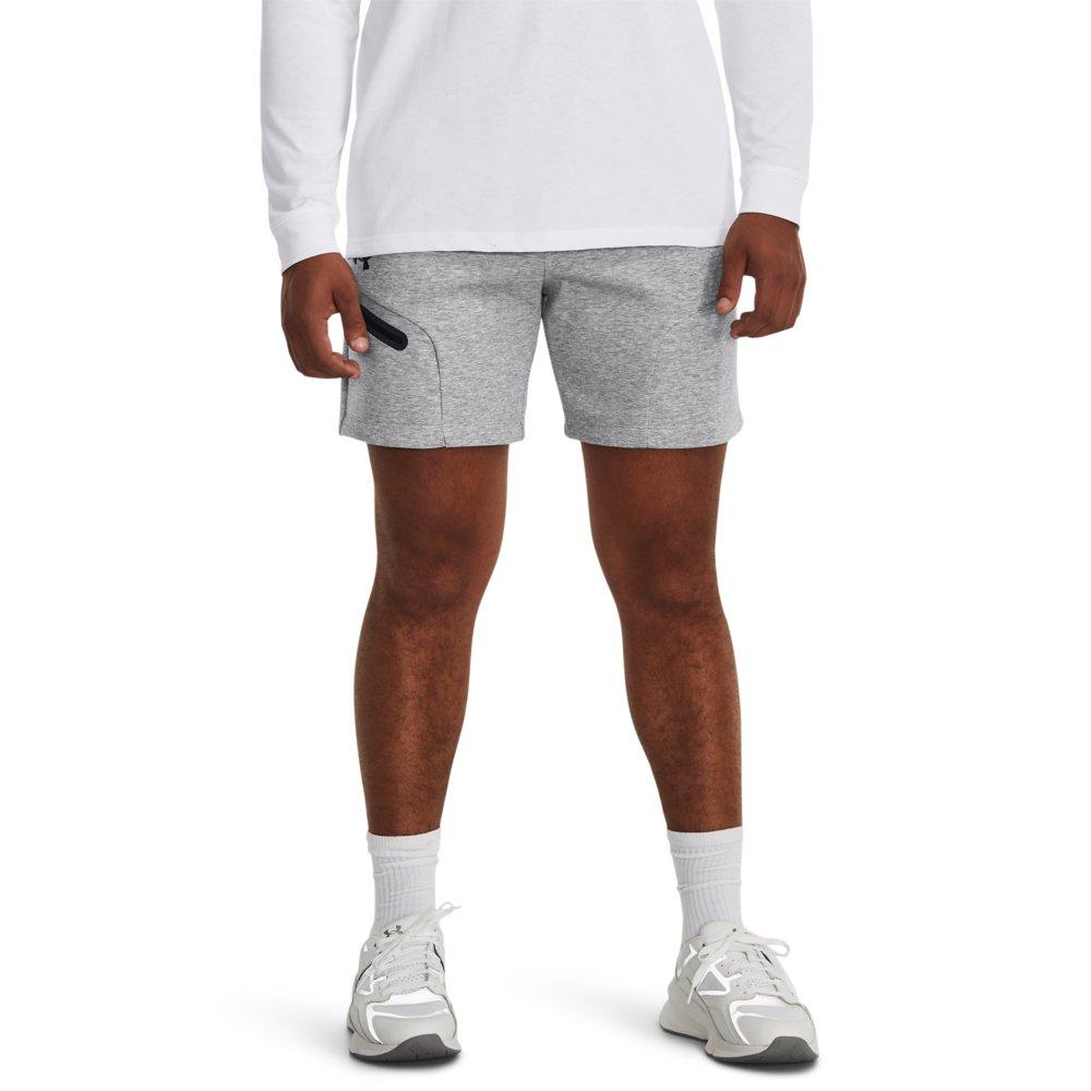Under Armour Men's Unstoppable Fleece Shorts - GREY/BLACK Thumbnail View 1