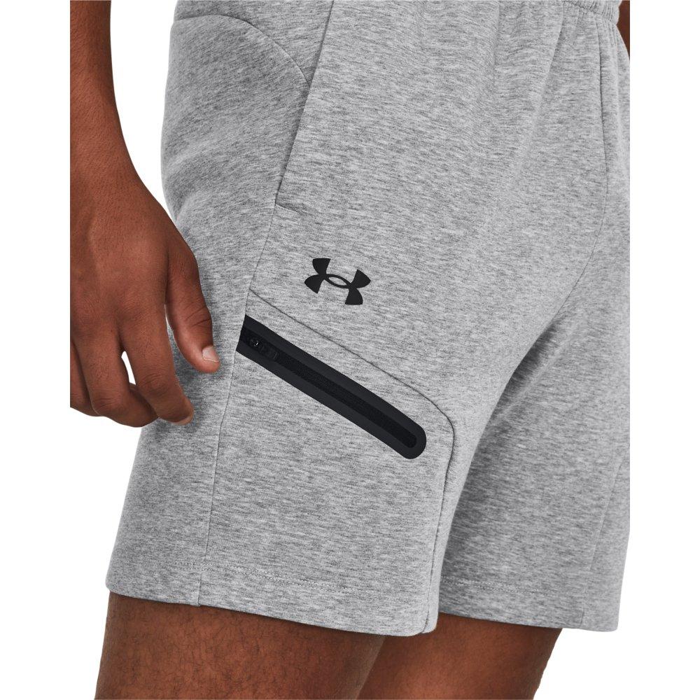Under Armour Men's Unstoppable Fleece Shorts - GREY/BLACK Thumbnail View 4