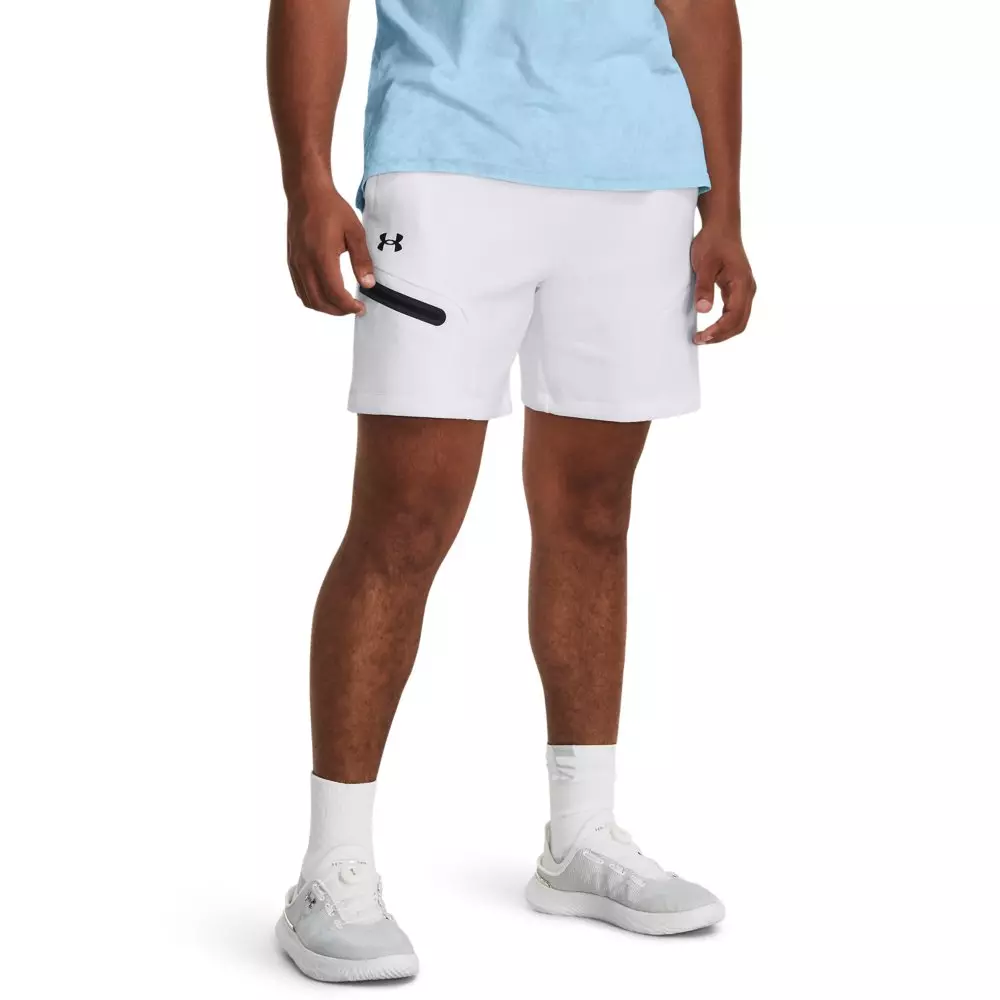 Under Armour Men's Unstoppable Fleece Shorts - WHITE/BLACK