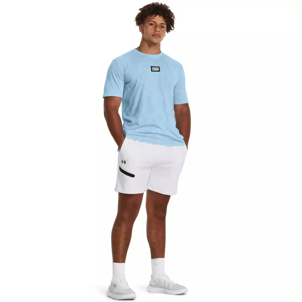 Under Armour Men's Unstoppable Fleece Shorts - WHITE/BLACK
