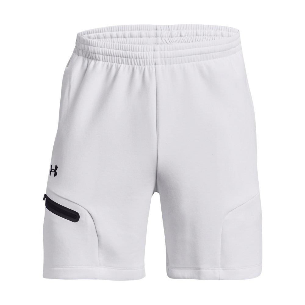 Under Armour Men's Unstoppable Fleece Shorts - WHITE/BLACK Thumbnail View 5