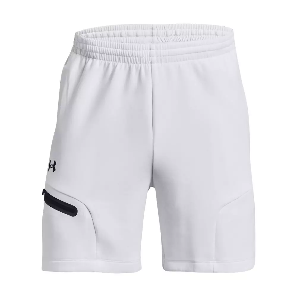 Under Armour Men's Unstoppable Fleece Shorts - WHITE/BLACK