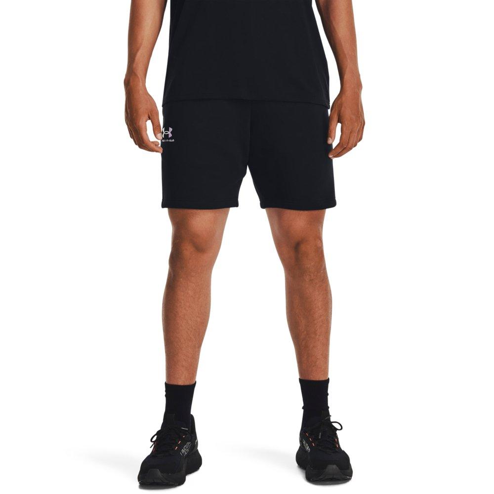Under Armour Men's Essential Fleece Shorts - BLACK/WHITE Thumbnail View 1