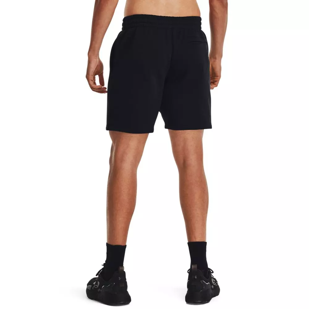 Under Armour Men's Essential Fleece Shorts - BLACK/WHITE