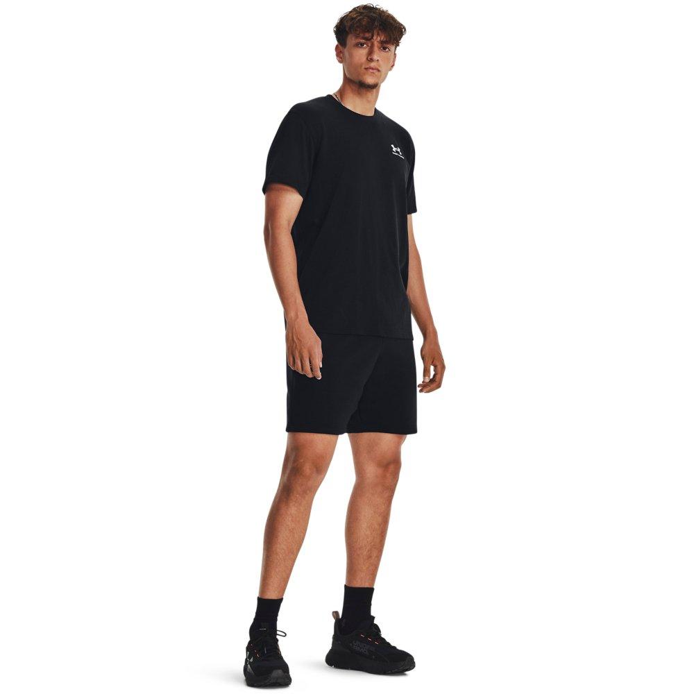 Under Armour Men's Essential Fleece Shorts - BLACK/WHITE Thumbnail View 3
