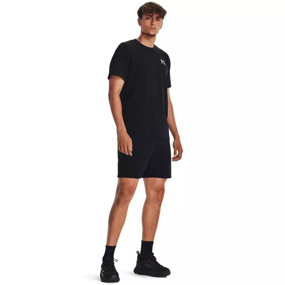 Under Armour Men's Essential Fleece Shorts - BLACK/WHITE