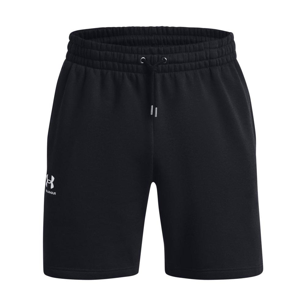 Under Armour Men's Essential Fleece Shorts - BLACK/WHITE Thumbnail View 4