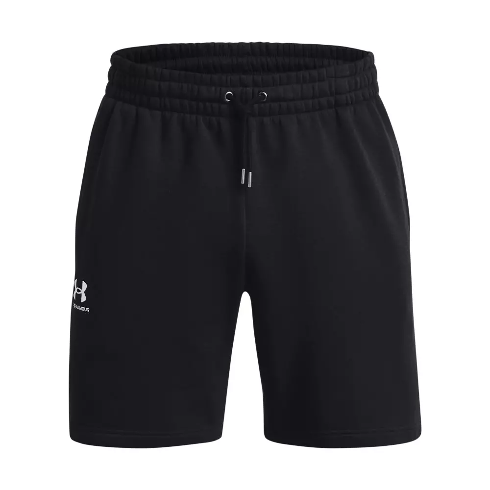 Under Armour Men's Essential Fleece Shorts - BLACK/WHITE