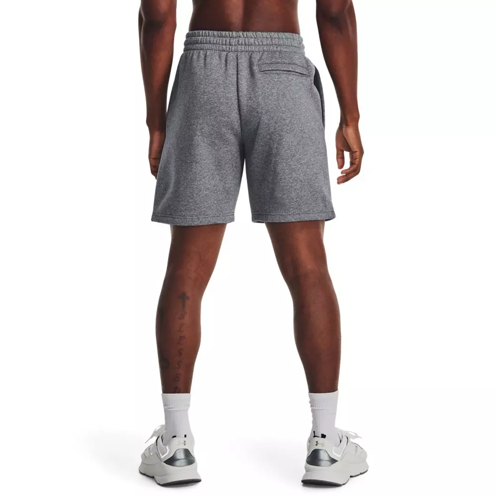 Under Armour Men's Essential Fleece Shorts - GREY/WHITE