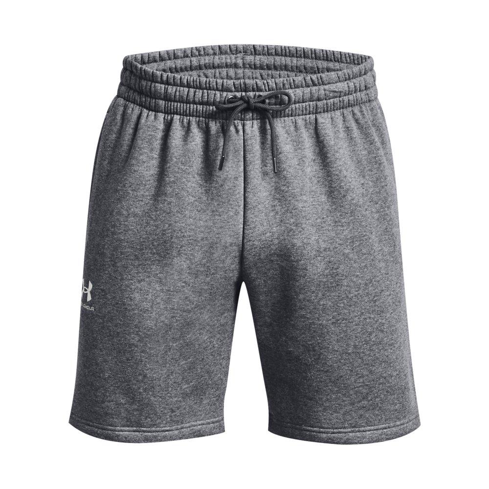 Under Armour Men's Essential Fleece Shorts - GREY/WHITE Thumbnail View 4
