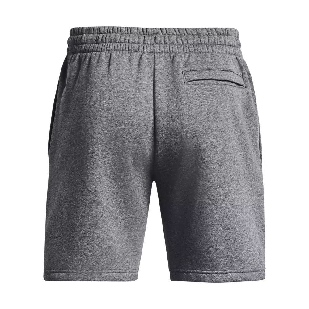 Under Armour Men's Essential Fleece Shorts - GREY/WHITE