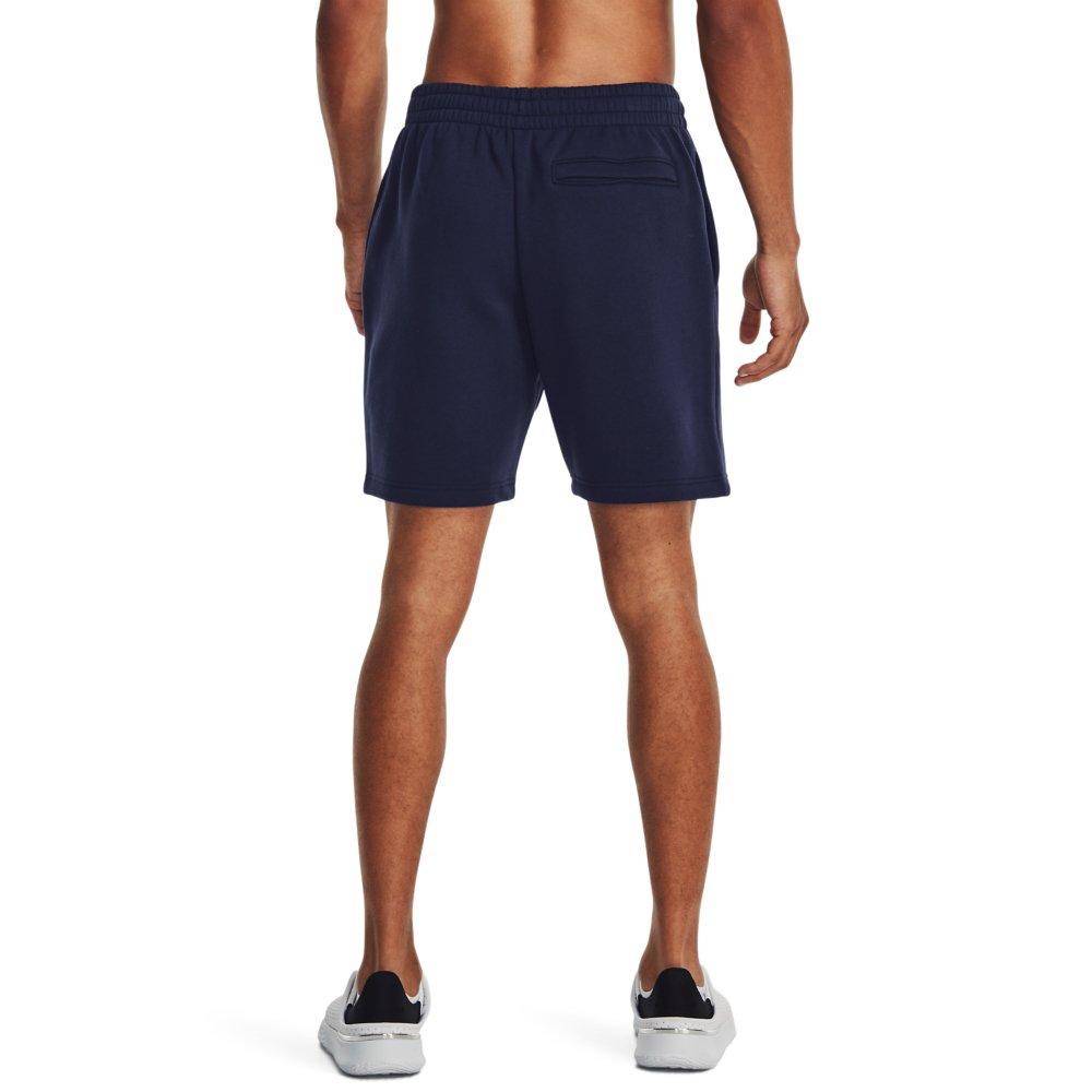 Under Armour Men's Essential Fleece Shorts - NAVY/WHITE Thumbnail View 2