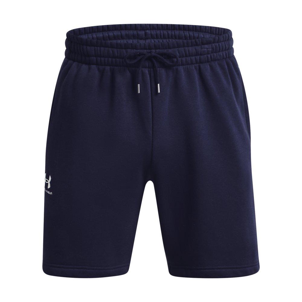 Under Armour Men's Essential Fleece Shorts - NAVY/WHITE Thumbnail View 4