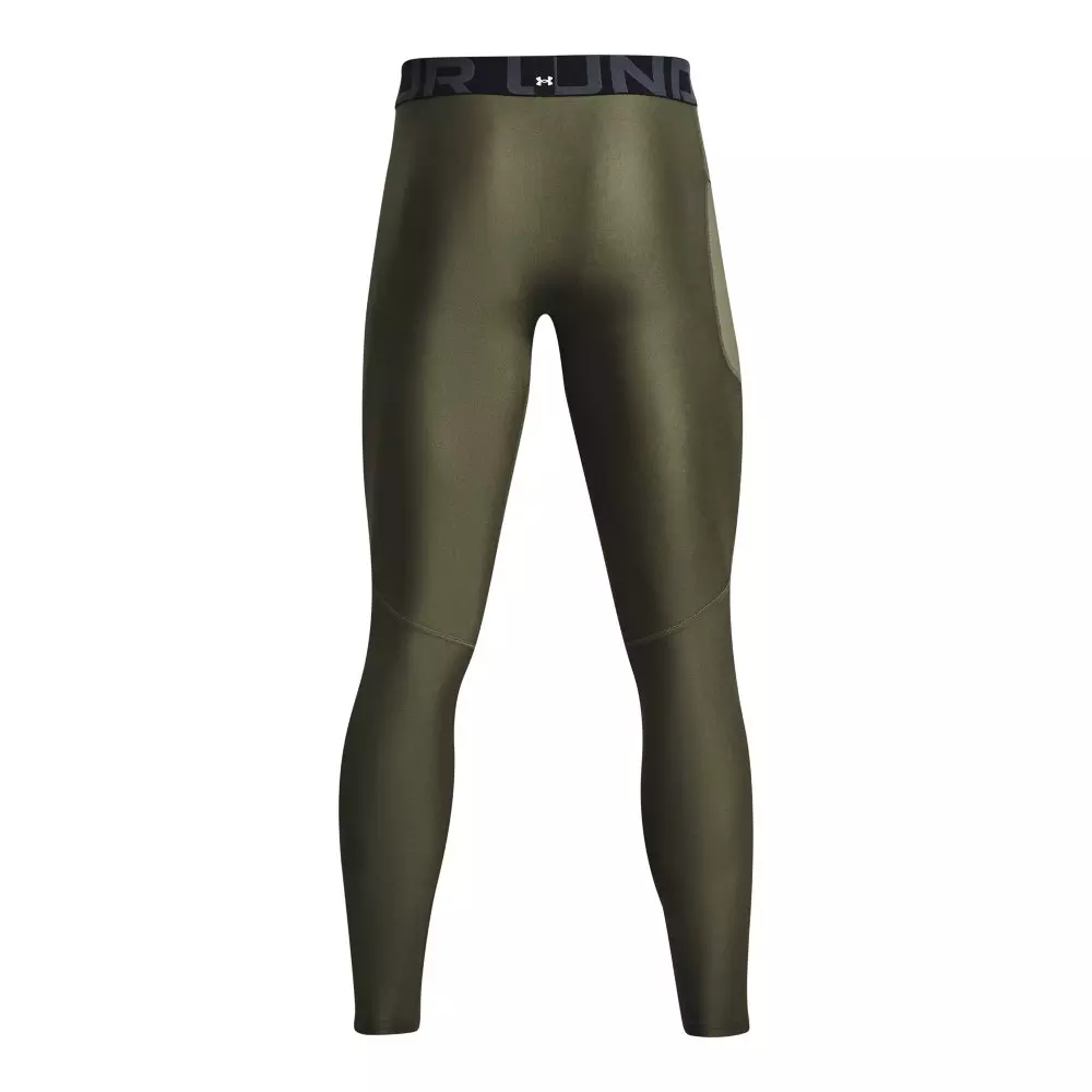 Under Armour Men's HeatGear Leggings - GREEN/WHITE