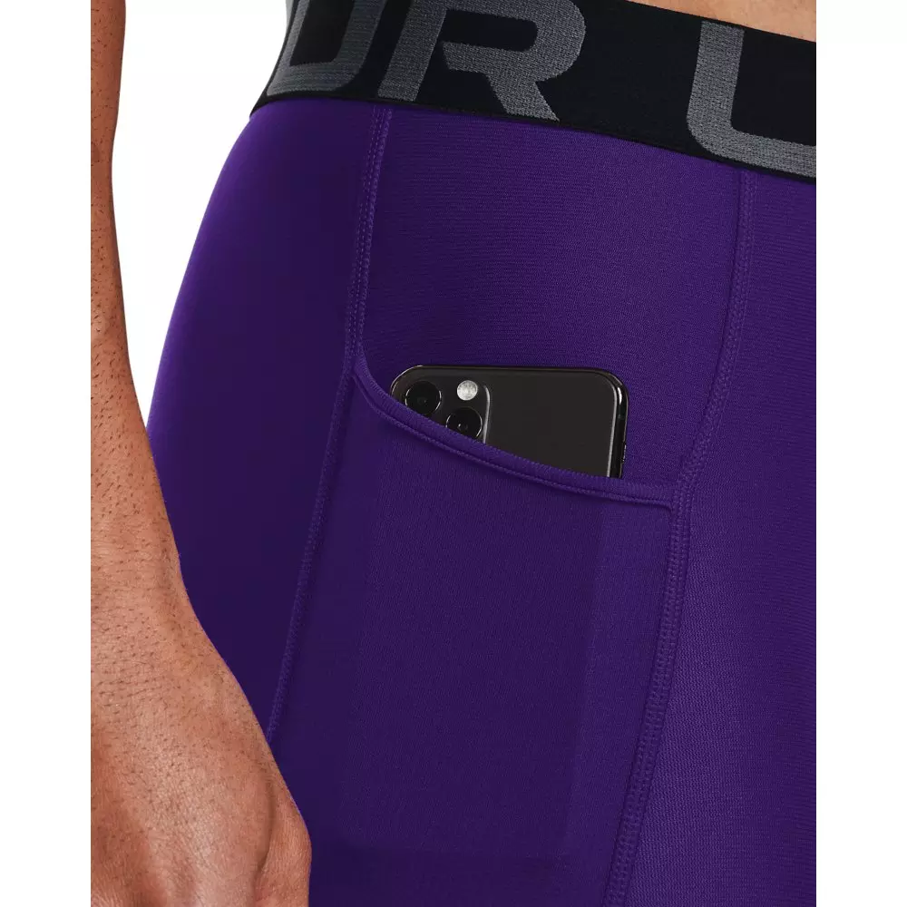 Under Armour Men's HeatGear Leggings - PURPLE/WHITE