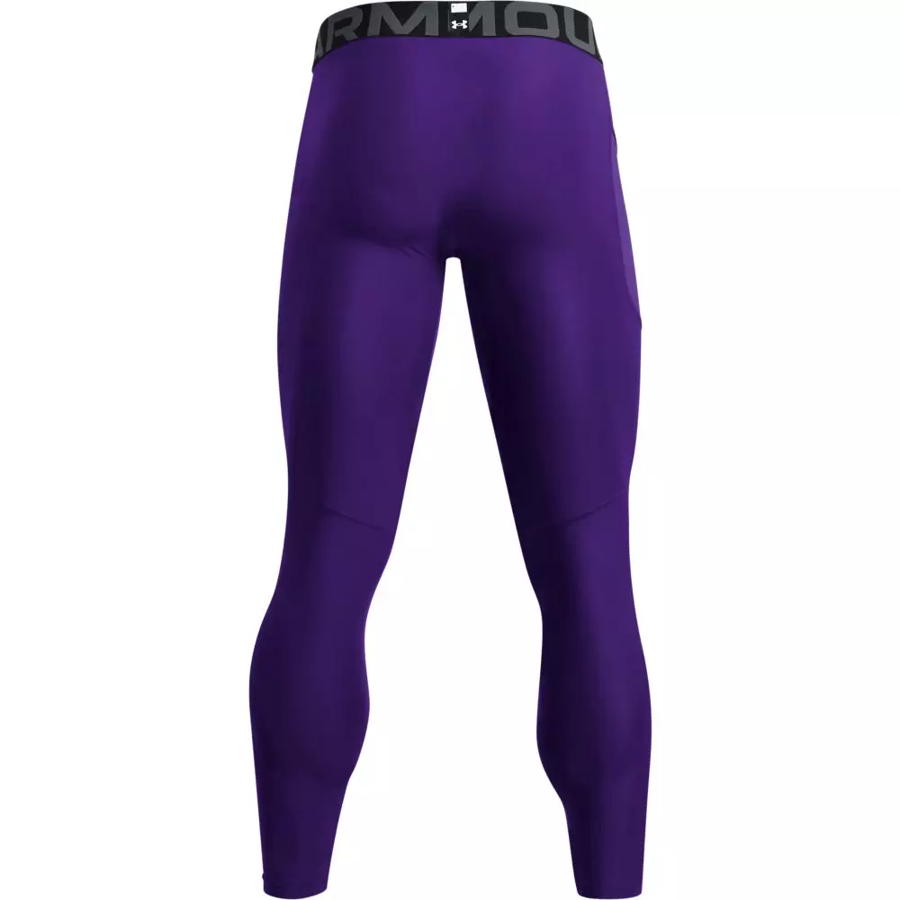 Under Armour Men's HeatGear Leggings - PURPLE/WHITE