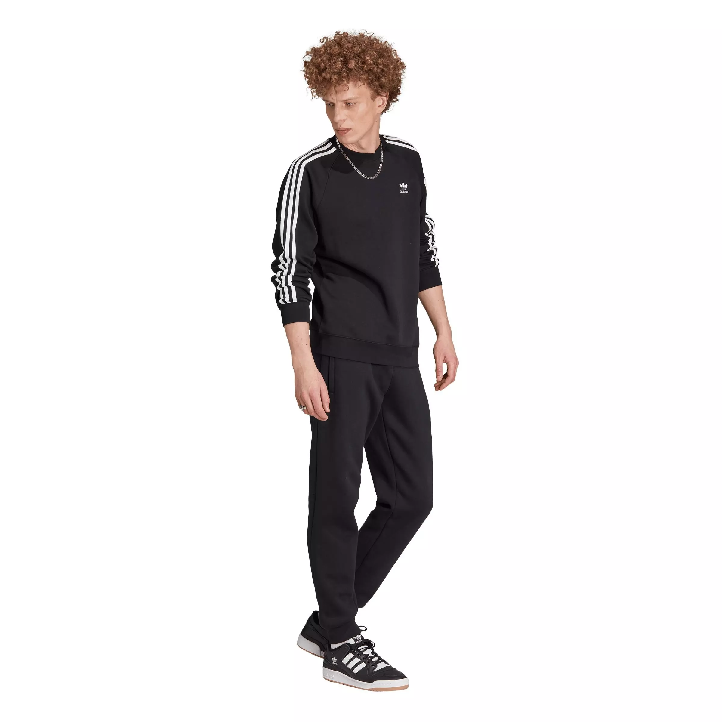 adidas Originals Men's Adicolor Classics 3-Stripes Sweatshirt-Black - BLACK