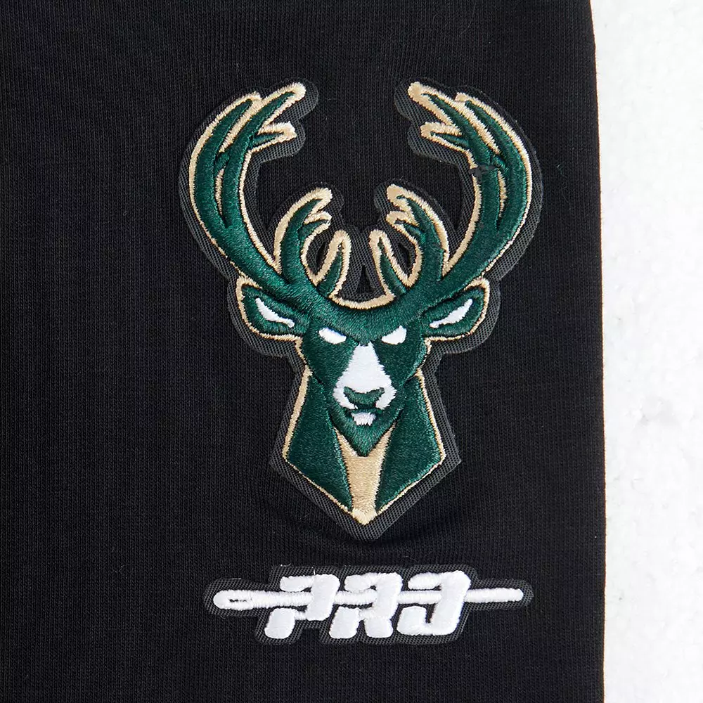 Pro Standard Big Girls' NBA Milwaukee Bucks Retro Classic Leggings -Black - BLACK