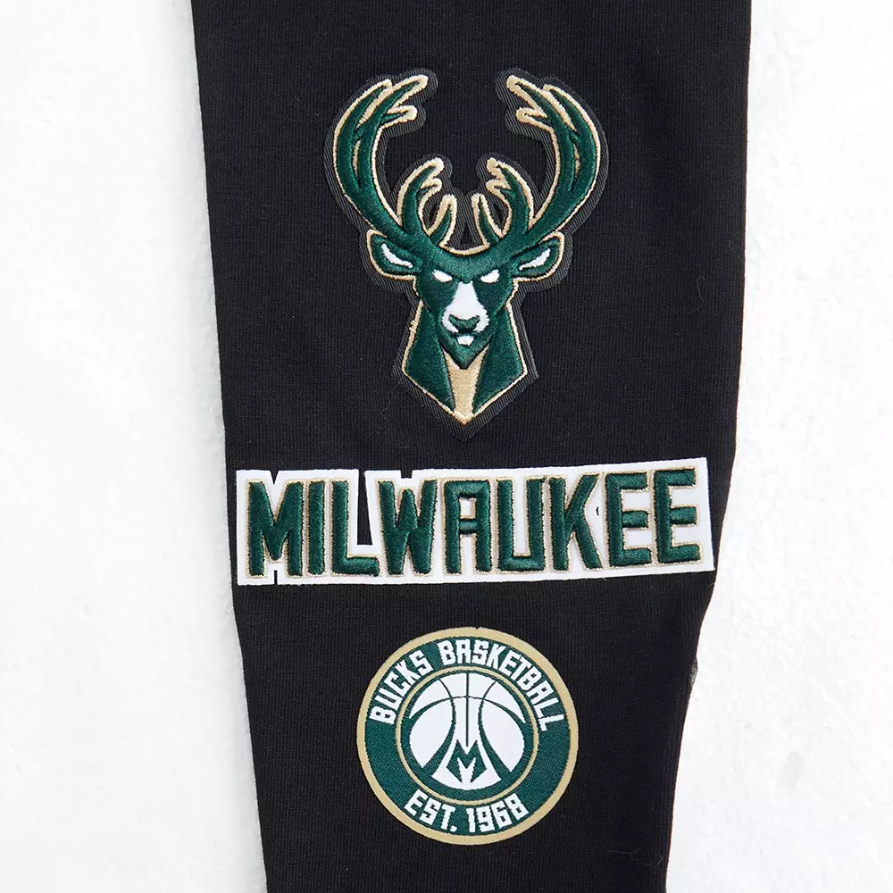 Pro Standard Big Girls' NBA Milwaukee Bucks Retro Classic Leggings -Black - BLACK