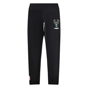 Pro Standard Big Girls' NBA Milwaukee Bucks Retro Classic Leggings -Black