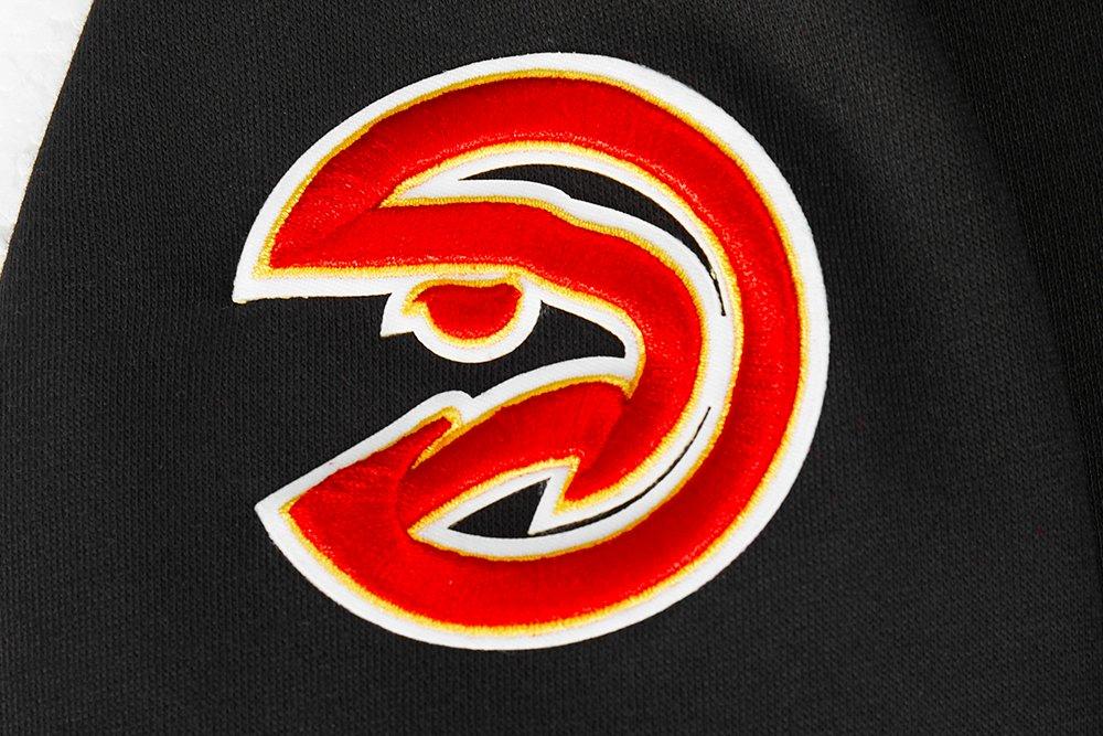 Pro Standard Big Girls' NBA Atlanta Hawks Retro Classic Rib Fleece Crewneck Sweatshirt - Black/Red - BLACK/RED Thumbnail View 4