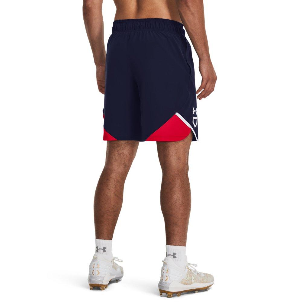 Under Armour Men's Yard Baseball Shorts - NAVY/RED Thumbnail View 2