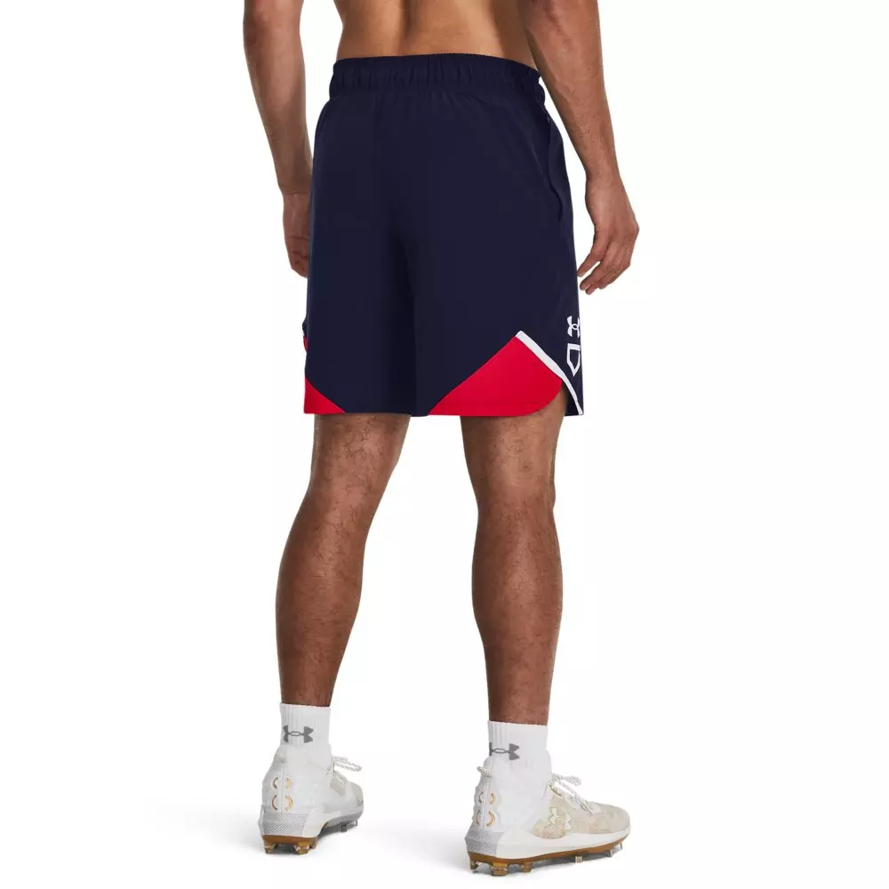 Under Armour Men's Yard Baseball Shorts - NAVY/RED