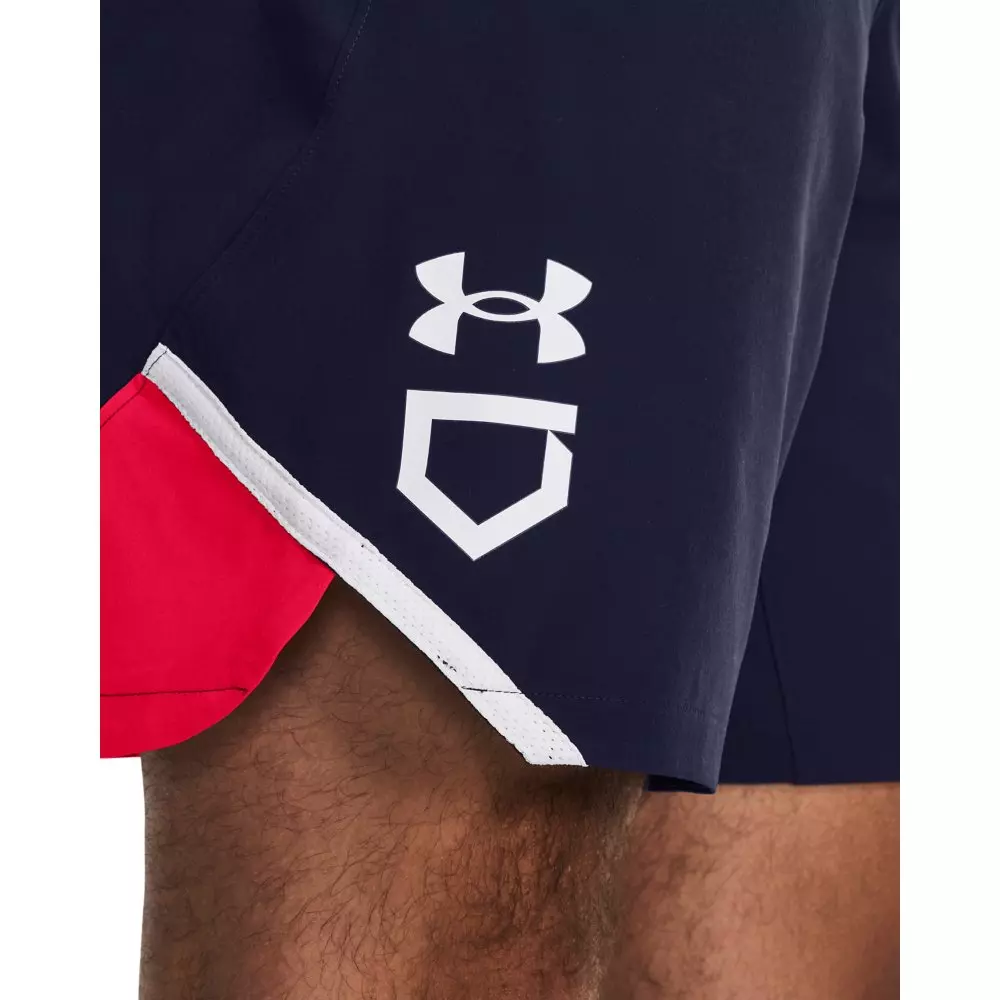 Under Armour Men's Yard Baseball Shorts - NAVY/RED