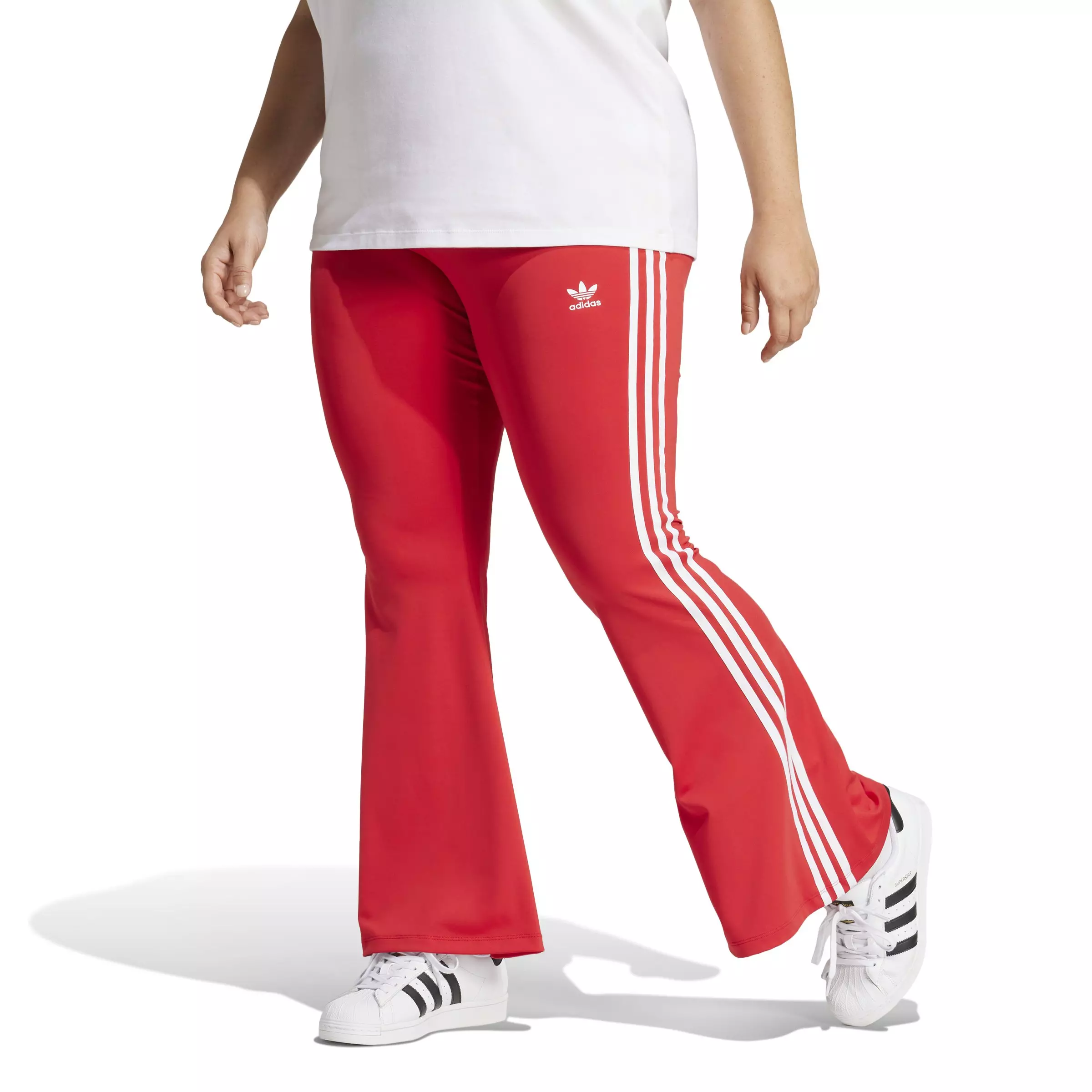 adidas Originals Women's Retro Flared Leggings-Red - RED