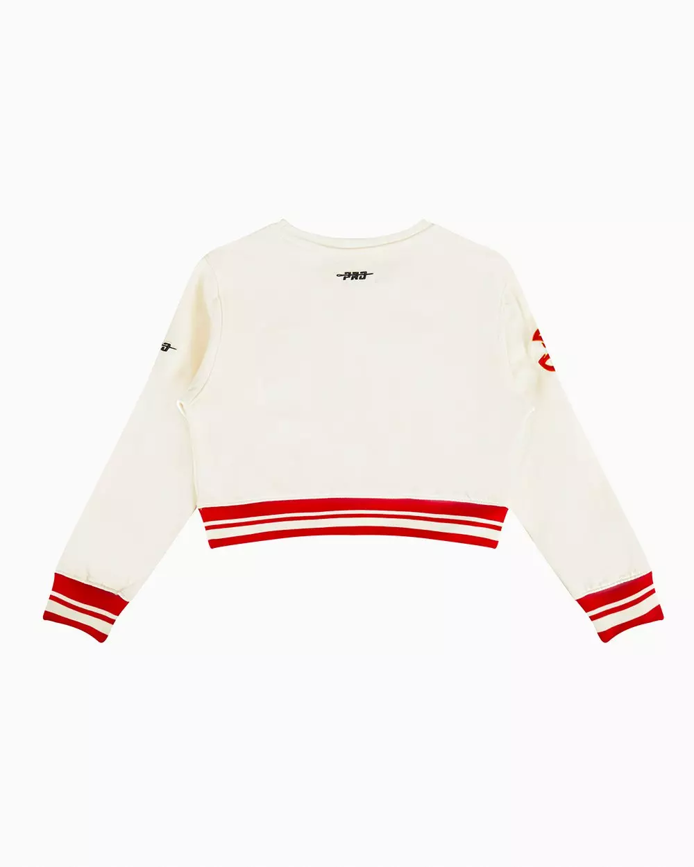 Pro Standard Big Girls' NBA Atlanta Hawks Retro Classic Rib Fleece Crewneck Sweatshirt - Cream/Red - CREAM/RED