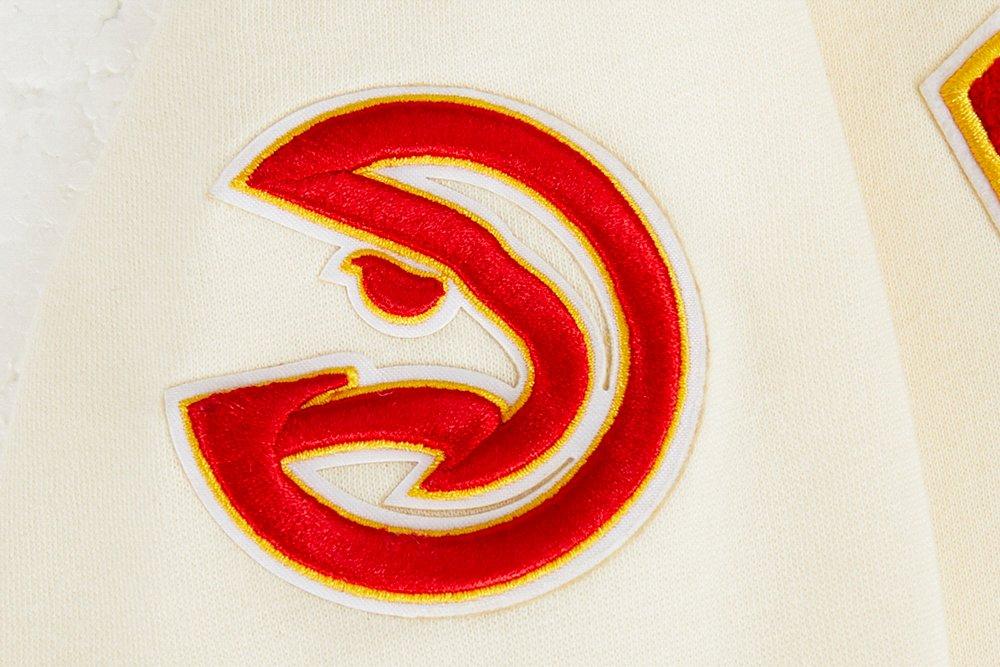 Pro Standard Big Girls' NBA Atlanta Hawks Retro Classic Rib Fleece Crewneck Sweatshirt - Cream/Red - CREAM/RED Thumbnail View 4