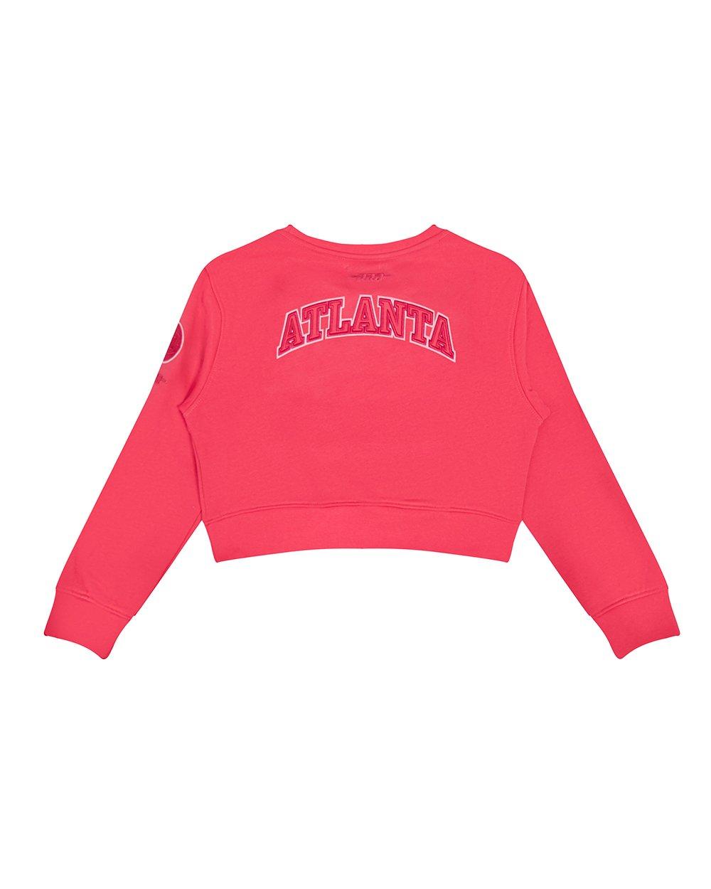 Pro Standard Big Girls' NBA Atlanta Hawks Triple Pink Fleece Crewneck Sweatshirt - Pink - PINK Thumbnail View 2