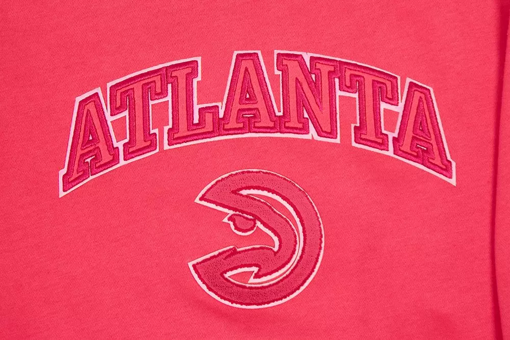 Pro Standard Big Girls' NBA Atlanta Hawks Triple Pink Fleece Crewneck Sweatshirt -Pink - PINK