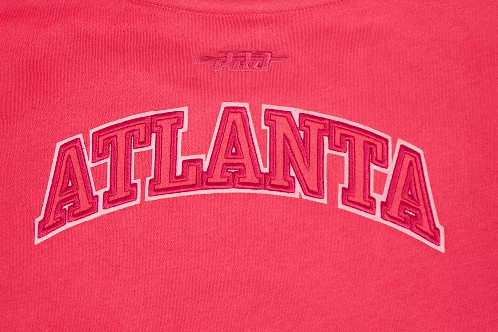 Pro Standard Big Girls' NBA Atlanta Hawks Triple Pink Fleece Crewneck Sweatshirt - Pink - PINK