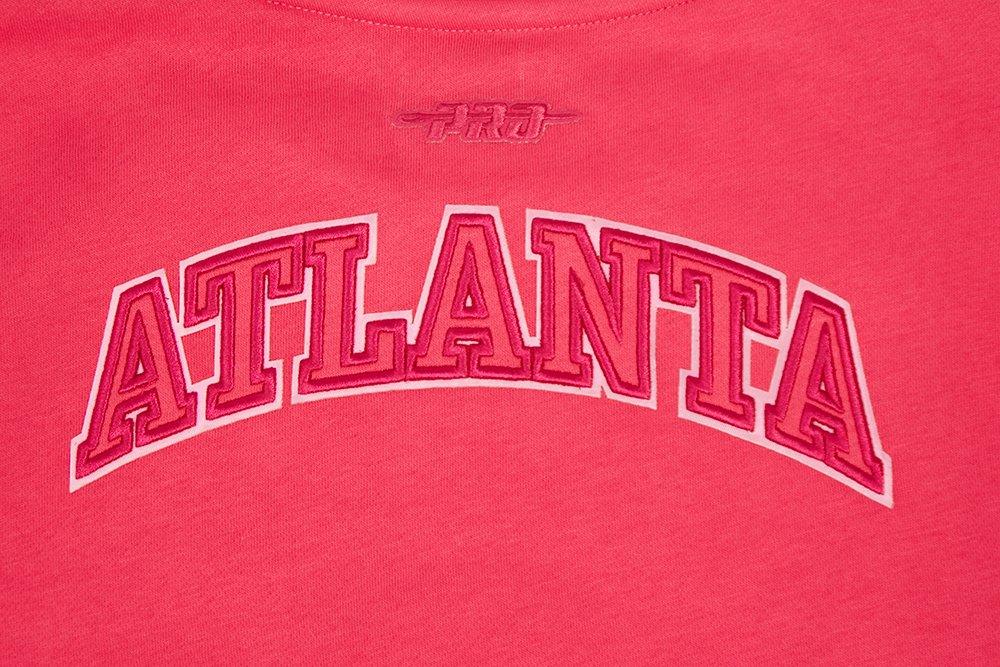 Pro Standard Big Girls' NBA Atlanta Hawks Triple Pink Fleece Crewneck Sweatshirt -Pink - PINK Thumbnail View 4