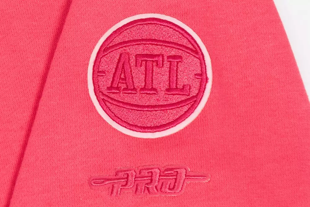 Pro Standard Big Girls' NBA Atlanta Hawks Triple Pink Fleece Crewneck Sweatshirt -Pink - PINK