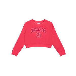 Pro Standard Big Girls' NBA Atlanta Hawks Triple Pink Fleece Crewneck Sweatshirt -Pink