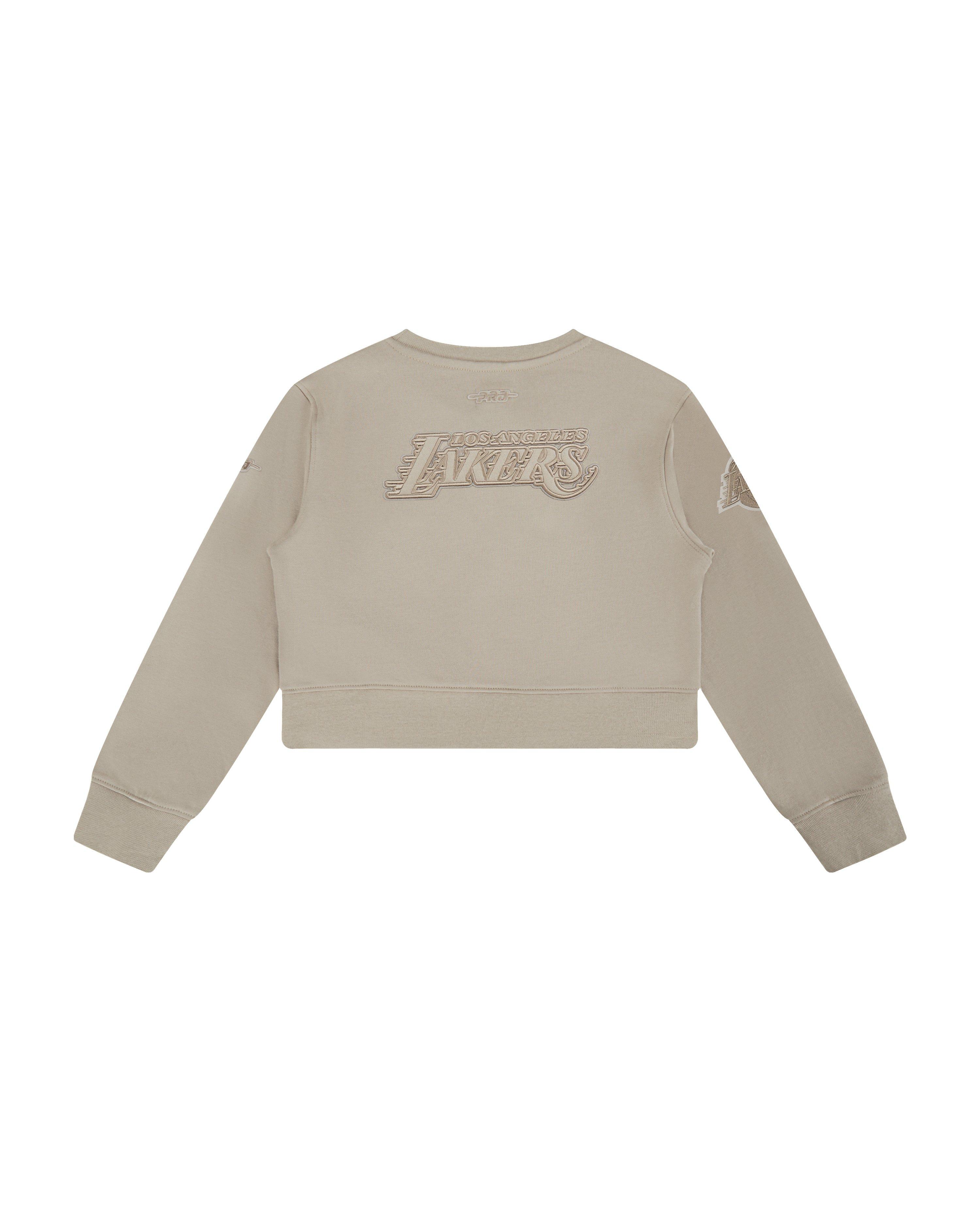 Pro Standard Big Girls' NBA Los Angeles Lakers Neutral Fleece Sweatshirt -Stone - STONE Thumbnail View 2