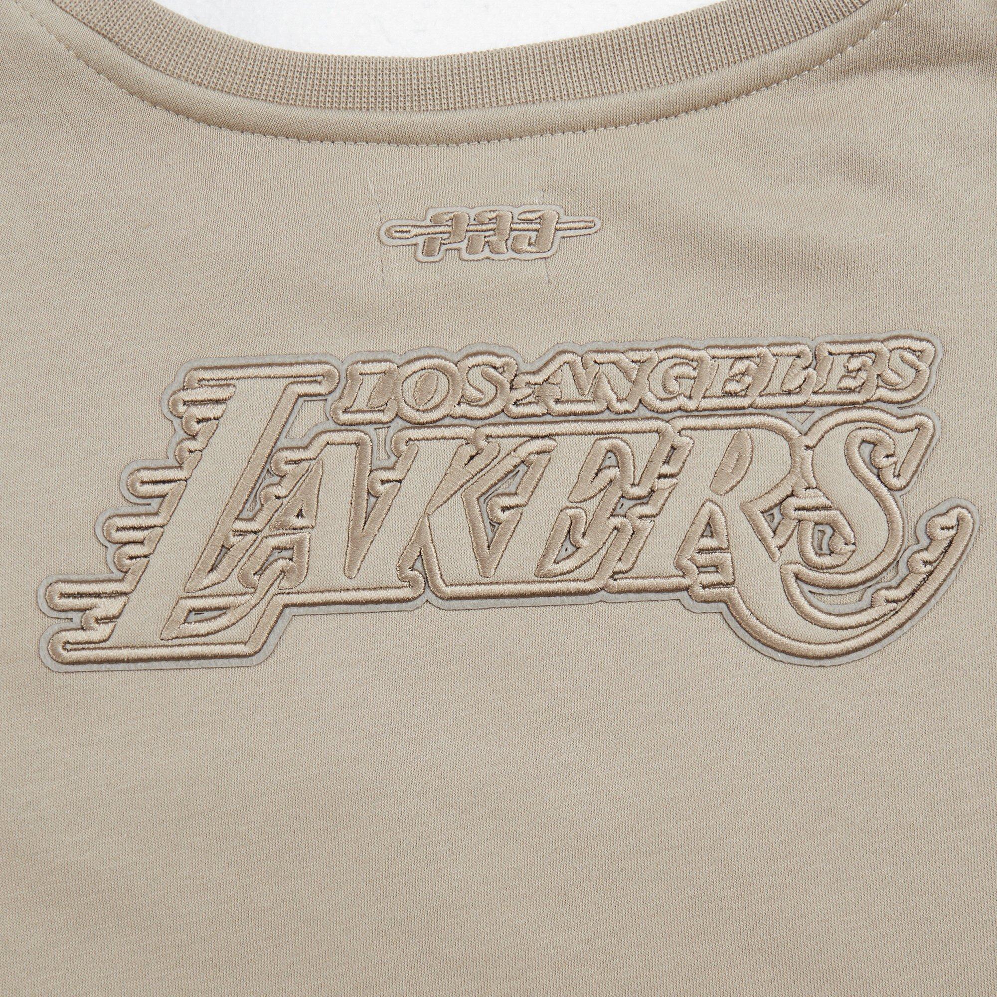 Pro Standard Big Girls' NBA Los Angeles Lakers Neutral Fleece Sweatshirt - Stone - STONE Thumbnail View 5