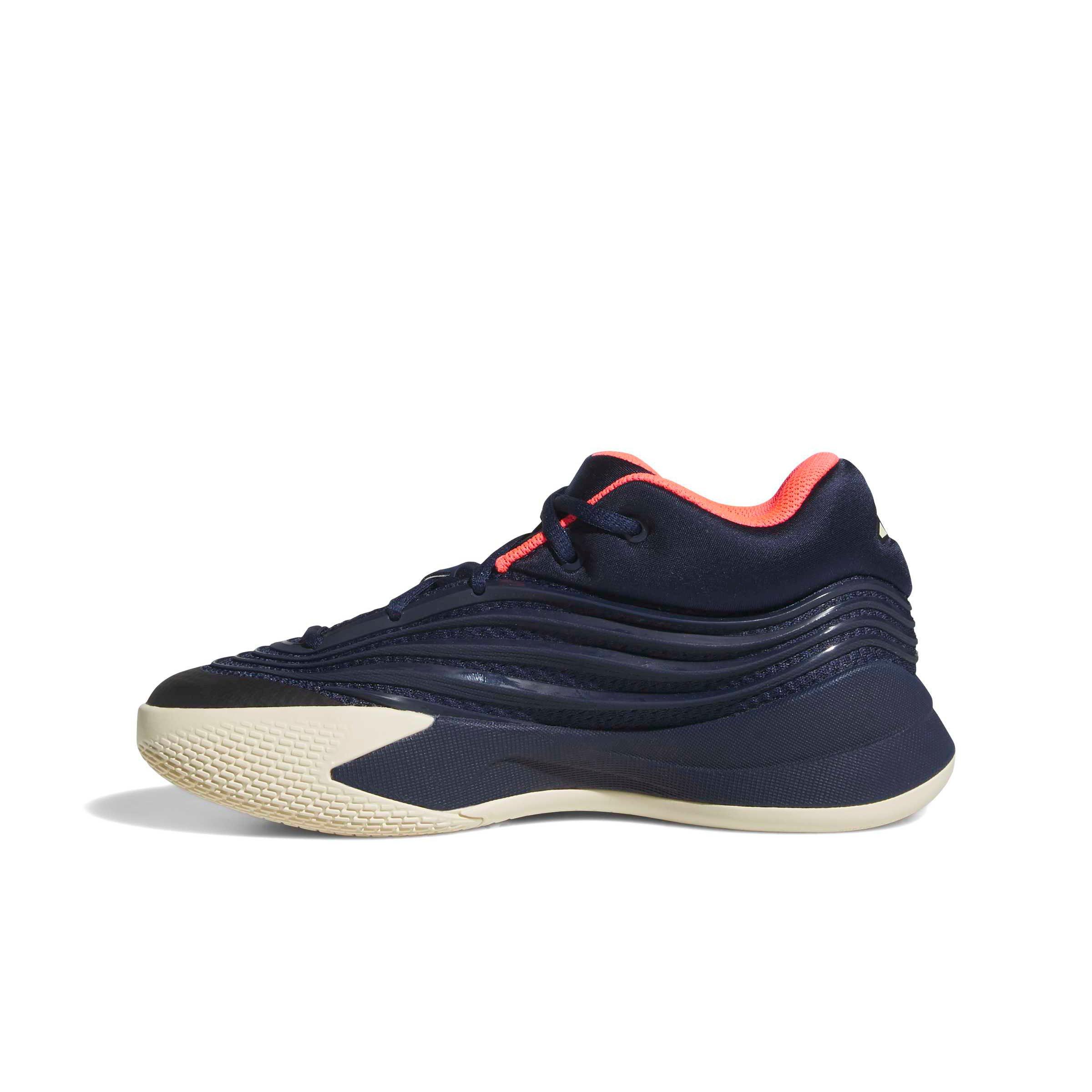 adidas Dame X "Night Indigo/Warm Vanilla/Solar Turbo" Grade School Boys' Basketball Shoe - INDIGO/VANILLA/SOLAR