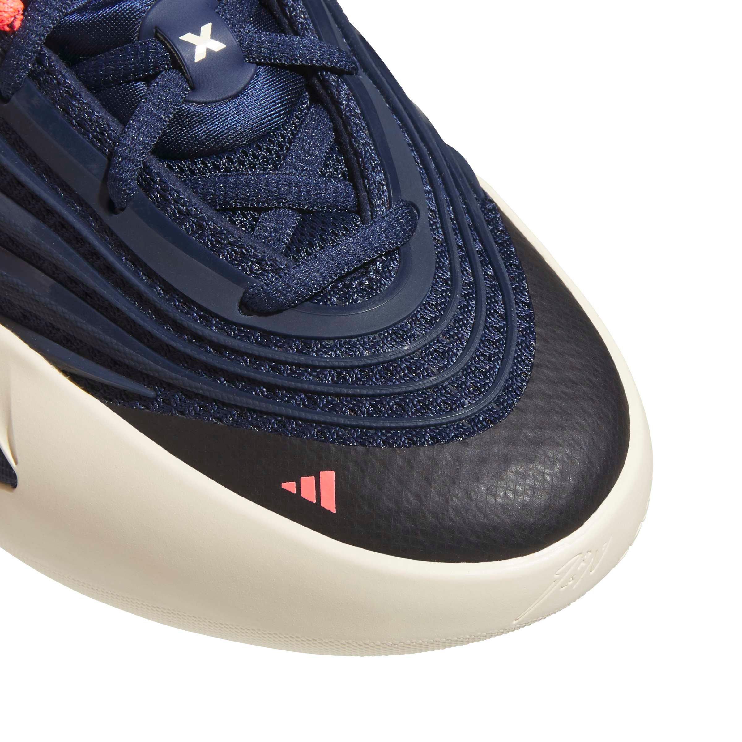 adidas Dame X "Night Indigo/Warm Vanilla/Solar Turbo" Grade School Boys' Basketball Shoe - INDIGO/VANILLA/SOLAR