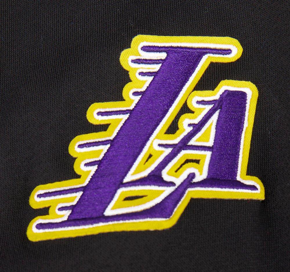 Pro Standard Big Girls' NBA Los Angeles Lakers Retro Classic Rib Fleece Crewneck - Black/Purple - BLACK/PURPLE Thumbnail View 4