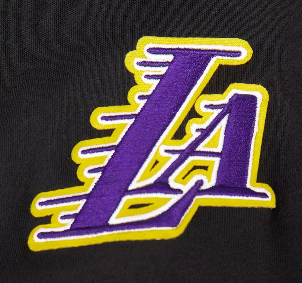 Pro Standard Big Girls' NBA Los Angeles Lakers Retro Classic Rib Fleece Crewneck - Black/Purple - BLACK/PURPLE