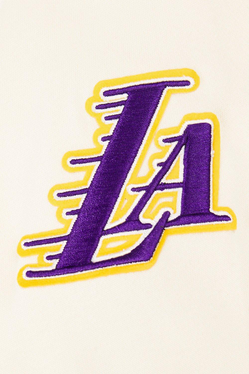 Pro Standard Big Girls' NBA Los Angeles Lakers Retro Classic Rib Fleece Crewneck - White/Purple - WHITE/PURPLE Thumbnail View 3