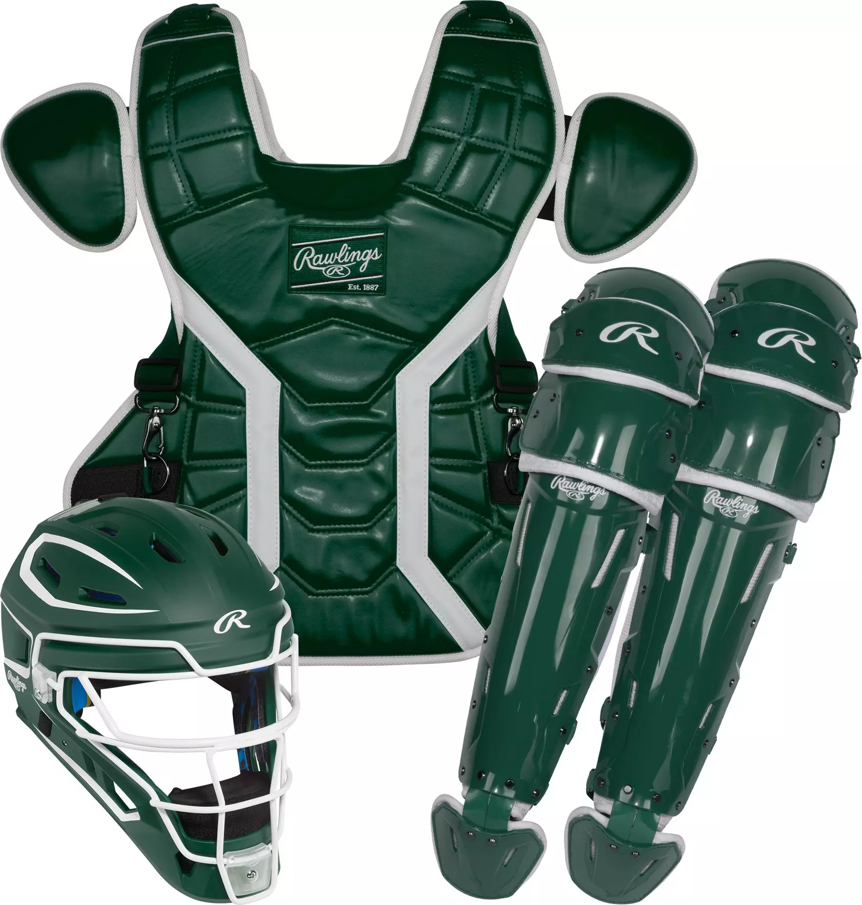 Rawlings Mach Pro Series Catcher's Set - DARK GREEN/WHITE